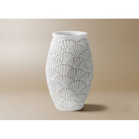 Vase en résine blanche H43 cm CEDRE (1/2)