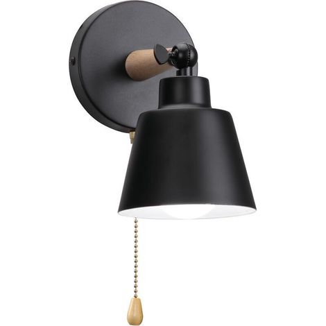 Applique murale design avec interrupteur intégré lampe de chevet moderne noire (1/5)