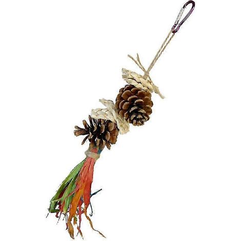 Jeu de construction et de mordillement pour petits oiseaux (perruches calopsittes, aras, perroquets gris du Gabon), jouet à déchirer en forme de pomme de pin pour cage à oiseaux (1/4)