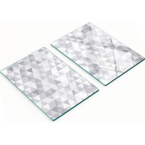 Küchenschneidebretter aus Glas mit grauen Dreiecken, 2 x 40 x 52 cm (1/5)