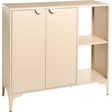 Buffet pour le Bureau Industriel en Acier avec 2 Étagères et 2 Portes Magnétiques Beige Ardura (1/5)