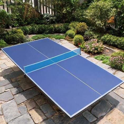 Table de ping-pong coloris bleu en MDF 243,8 x 121,9 x 1,2 cm
