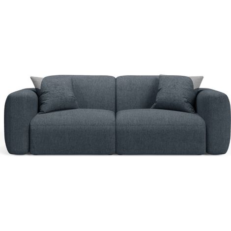 Canapé modulable 3 places en tissu structurel bleu foncé (1/4)