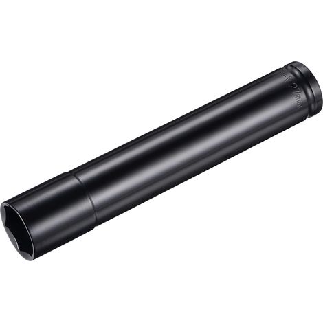Douille à Choc Longue 1/2" - 1 Pièce - Acier Cr-V Noir - Profondeur 200mm pour Couple Élevé - Mécanique Auto et Industriel - 27 mm (1/5)