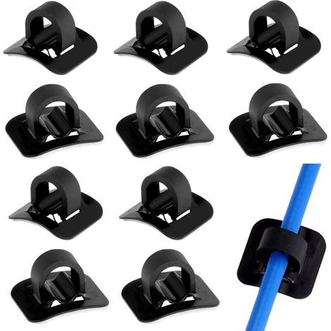 10 Stück Fahrradkabelclips, Mountainbike-Kabel-C-Clips, Fahrradkabelführung, Fahrradkabelführungsclips für Mountainbikes (Schwarz) (1/5)