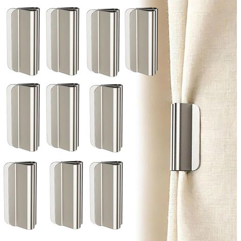 Fermeture À Aimants Pour Rideaux 10 Clips Magnétiques Portables Et Détachables,Pinces De Fermeture Magnétique Pour Rideaux pour la Maison,l'Intérieur,Salon,Chambre,Salle de Bain,Douche,Fenêt (1/5)