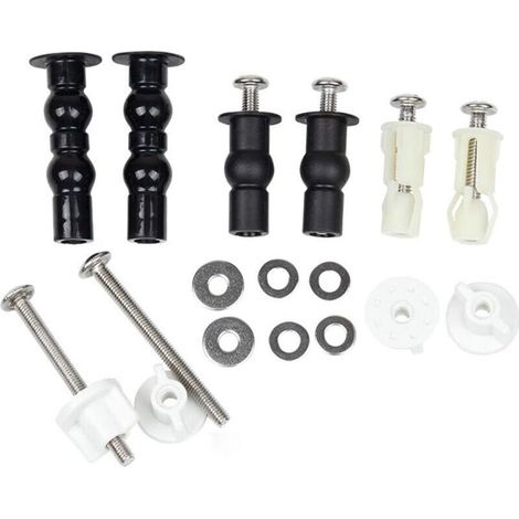 3 Paires Abattant WC Fixations Charnières, Vis pour Toilette Ensemble de Fixation Charnière vis Fixations Extensible Caoutchouc Vis Convient à Toutes Les Toilettes- (1/5)