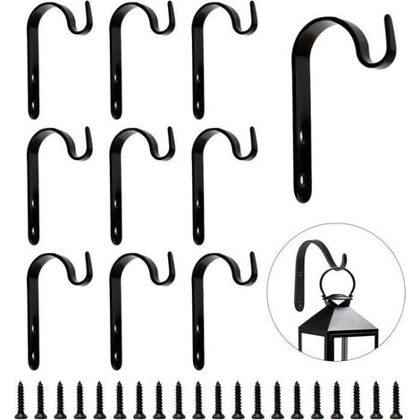 Patère - 10 Pcs - Acier Inoxydable - Noir - Pour Salle de Bain (1/4)