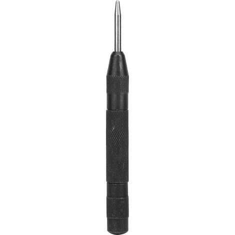 5 inch HSS High Hardness Spring Automatic Center Punch Tool for Wood Metal Drill Hole(Black) (1/5)