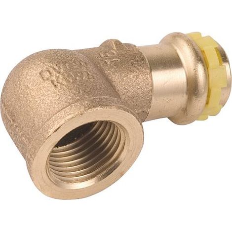 Raccord a sertir en bronze gaz Coude 90° avec filet fem 22x3/4 PG 4090G Gaz contour V