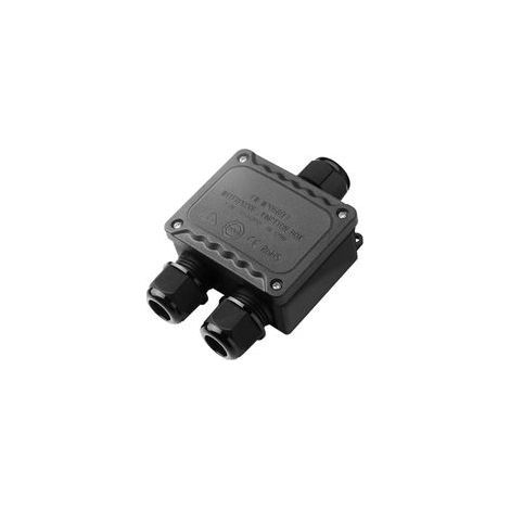 Boîte de dérivation étanche IP68 3 voies pour l'extérieur pour petit boîtier électrique noir de Ø9mm-Ø12mm de diamètre pour l'extérieur lumière jardin piscine (1/4)