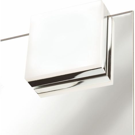 Domus Line LED Aluminium Spiegel-Klemmleuchte CUBO (75 x 75 mm, 12V, 4.8W, naturweiß 3800 K, Micro12, dimmbar, chrom poliert) (1/5)