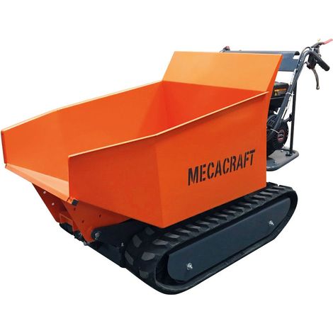 Transporteur à chenilles 500 kg – Moteur thermique 9 cv – Benne basculante avec vérin hydraulique – Pour chantiers difficiles – Mecacraft (1/5)