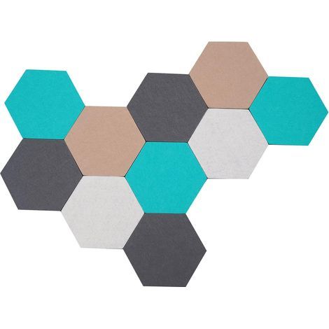 Tableau En Liège Et Feutre Auto-Adhésif - Forme Hexagonale - 5.9 x 6.7 Pouces - Pour Murs Intérieurs - 10 Pièces (1/5)