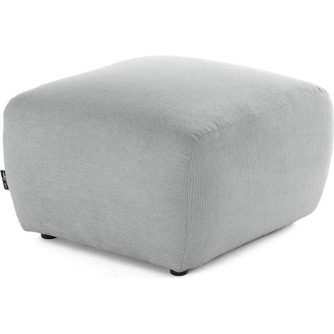 Sorrente - pouf - en tissu texturé - gris clair (1/5)