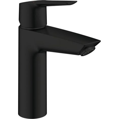 Grohe – Mitigeur monocommande lavabo noir mat – Levier métallique – Cartouche céramique 28 mm – Limiteur de débit ajustable 5 l/min