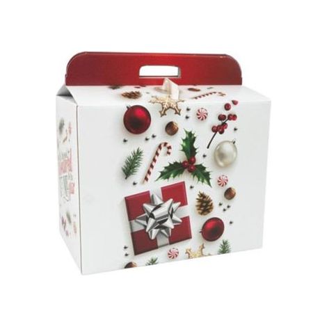 CAJA REGALO 26X43X43CM BLANCA NAVIDAD