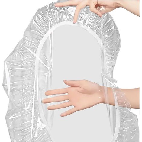 Protège Table en PVC,Housse De Table Ronde Transparente Résistante aux (1/5)