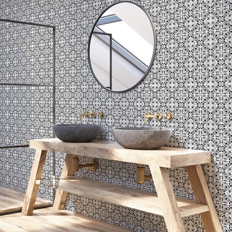 Sticker Mural Carrelage adhésif Cuisine Salle de Bain - 30 STICKERS CARRELAGES AZULEJOS LUCINIA - 30stickers10x10cm (1/5)