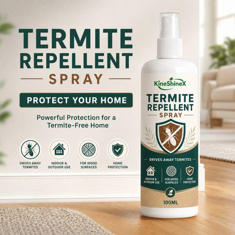 KineShineX Termitenabwehrspray: Schützt Holzmöbel, Türrahmen und Fußböden geeignet für den Innen- und Außenbereich. (1/4)