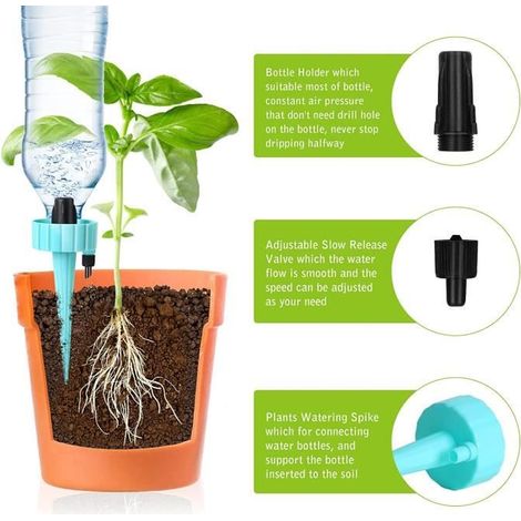 OUTIL DE FILTRATION DE L'EAU 18 Pièces Irrigation Goutte à Goutte Kit, Goutte à Goutte Bouteille,Kit Automatiques D'arrosage Système (1/3)