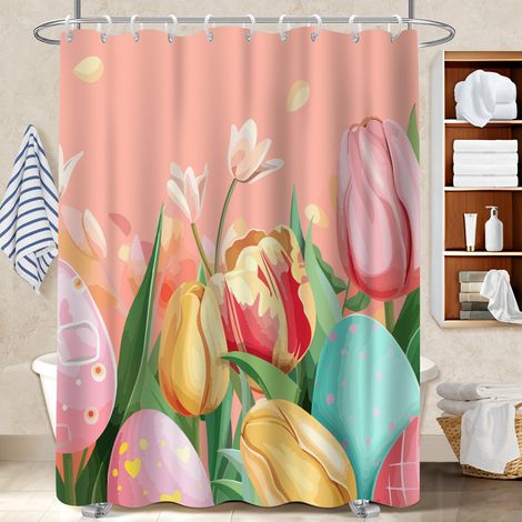 Rideau de douche tissu polyester 180x180 Épais protection douche pour salle de bain moderne (1/5)