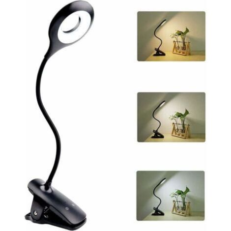 Lampe à pince, liseuse à intensité variable avec pince, veilleuse USB tactile avec pince pour enfants