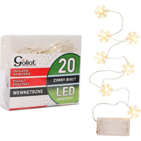 Weihnachtsbeleuchtung: 20 LED-Schneeflockenlichter an unsichtbarem Draht, warmweißes Licht, Betrieb mit AA-Batterien (1/2)