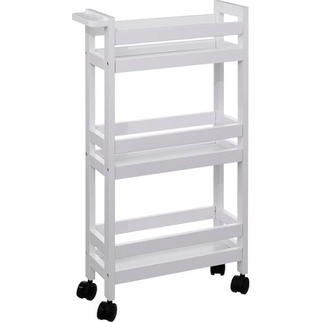 Servierwagen mit rollen 3 ebenen colorama weiß baumwolle - 5five (1/4)