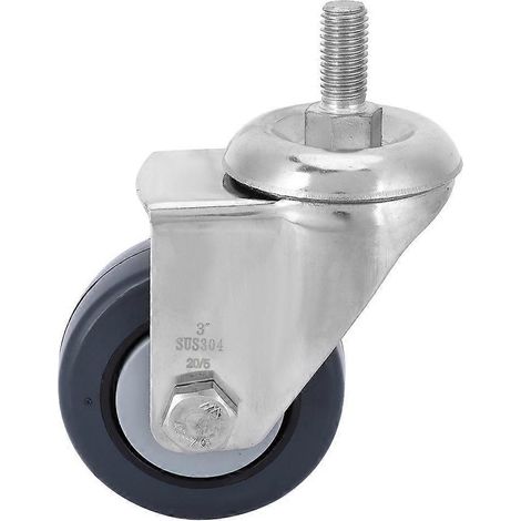 Pièces de fixation pour roulettes pivotantes : support en acier inoxydable 304 M12 de 6,35 cm (2,5 pouces), gris foncé, antidérapant