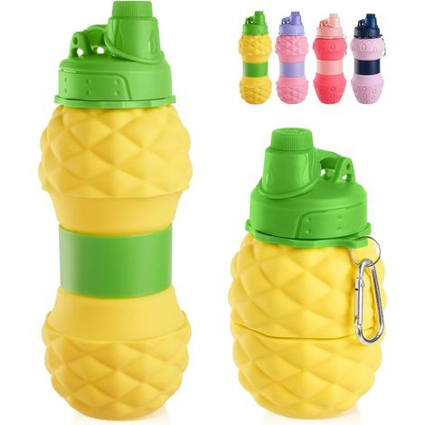 Gourde pliable en silicone, gourde portable de voyage sans BPA, étanche, idéale pour les enfants, la randonnée et le camping. (1/5)