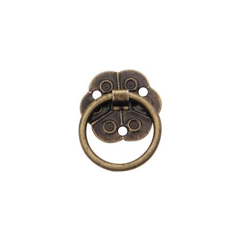 Lot de 20 poignées de porte en forme d'anneau - Style vintage antique - Pour meubles de maison, placard, tiroir, portes (2 x 2 cm) (1/4)