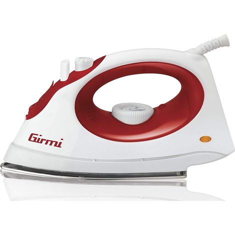 Girmi ST01 Plancha vapor-seco Suela de acero inoxidable 1800 W Rojo, Blanco