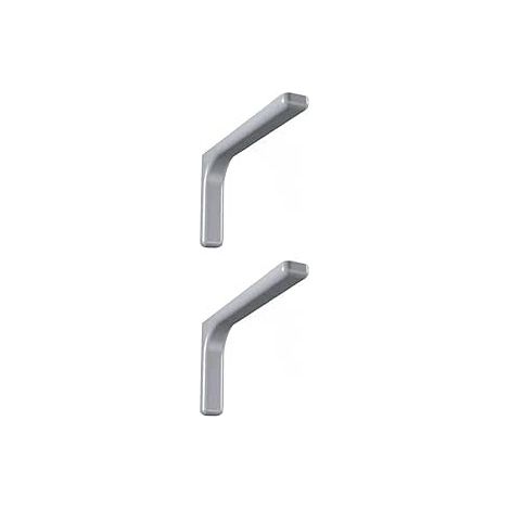 Coppia Reggimensola a L in Metallo Rivestito,Supporto a parete,bianche da 24cm