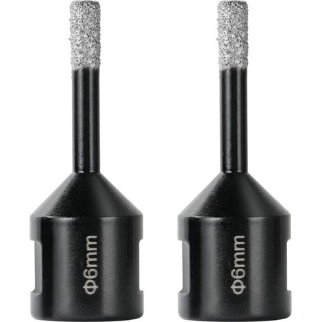 Forets Diamant, 2Pièces 6mm Meche a Carrelage avec Filetage M14, Cloche Carrelage pour Carrelage en Porcelaine, Grès, Céramique, Marbre, Granit, Convient aux Meuleuses d'Angle (1/5)
