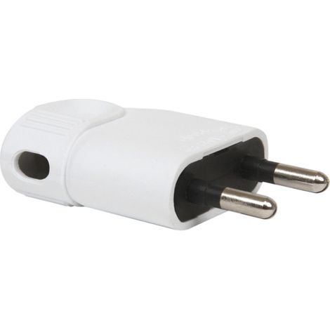 DEBFLEX - FICHE MALE 2P 6A LATERALE PORTEFEUILLE BLANC - 713620