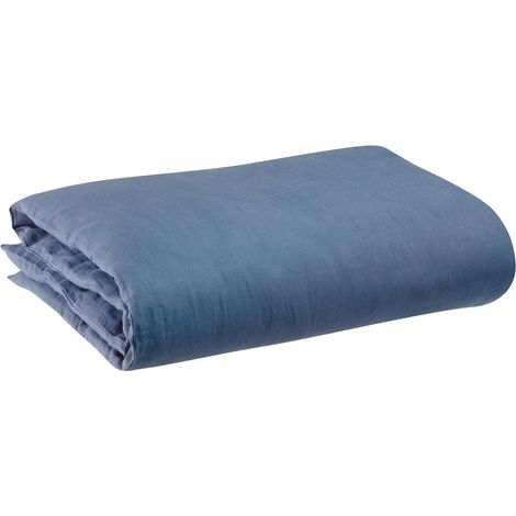 Housse de Couette en 100% Lin Lavé Stonewashed Storm pour Lit Double 260 x 240 cm - PANGIVO (1/2)
