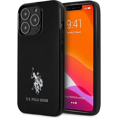 US Polo USHCP13LUMHK iPhone 13 Pro / 136,1 mm schwarze Hartschalen-Schutzhülle mit Pferde-Logo (1/5)