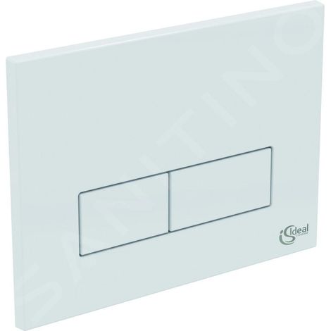 Ideal Standard – Plaque de commande WC mécanique double-chasse – Couleur blanche – Plastique durable – Pour installation facile
