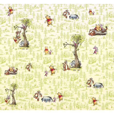 papier peint panoramique Winnie l'ourson vert - Disney (1/3)