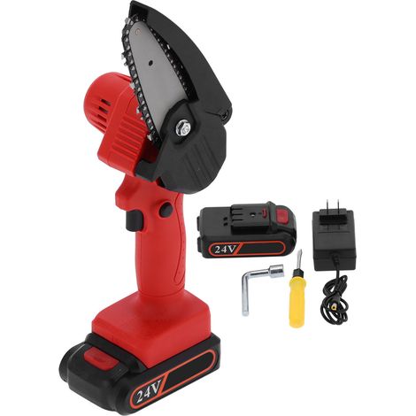 Scie électrique mini FYD-003 rouge, mode charge pour jardinage et menuiserie, outils d'élagage, prise US AC110-240V (1/5)