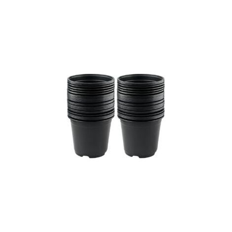 Lot de 50 Pots de Fleurs en Plastique Noir de 15 cm pour Plantes succulentes, légumes et boutures (1/5)