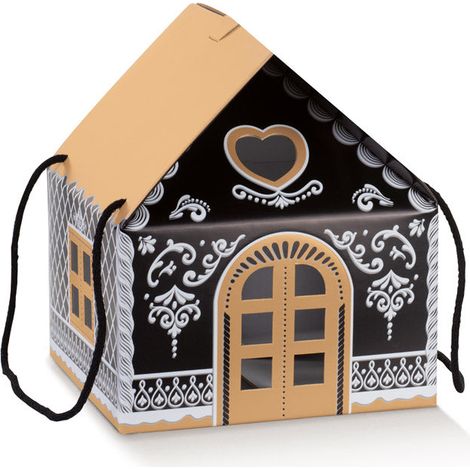Scotton Casetta Natale con Cordino 245 x 245 x 150 Mm Black Little House