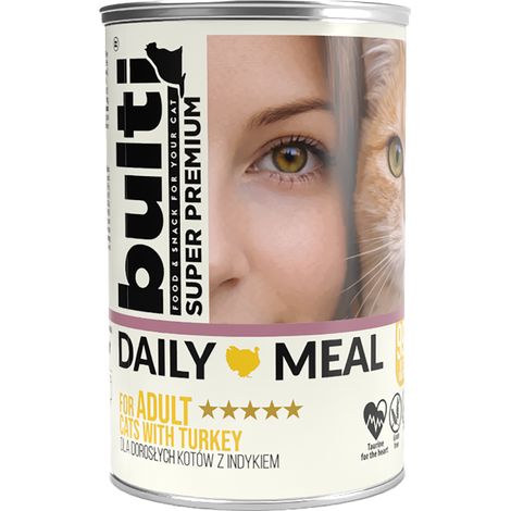 BULTI Repas Quotidien pour Chat Adulte, Aliment Humide Dinde 400g (1/4)
