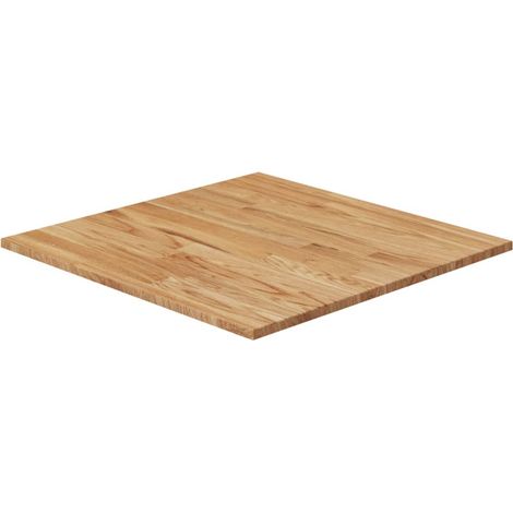 Plateau De Table Plan de travail - carré Marron clair80x80x1,5cm Bois chêne traité BV749586 - BonneVie (1/4)