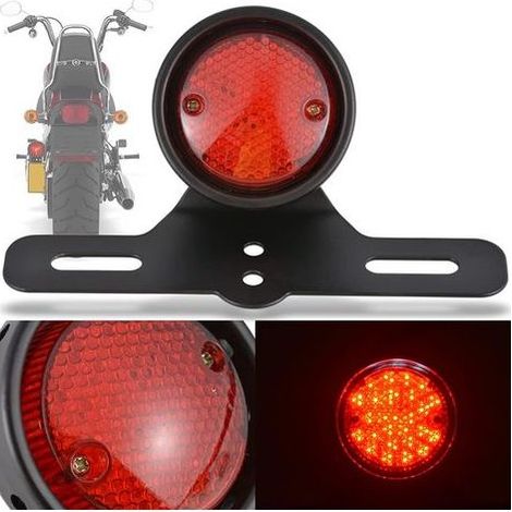 pour feux stop pour moto pour feu arrière led moto 125 clr Feu stop moto, feu arrière en alliage d'aluminium LED feu stop frein arrière accessoire moto noir (1/5)
