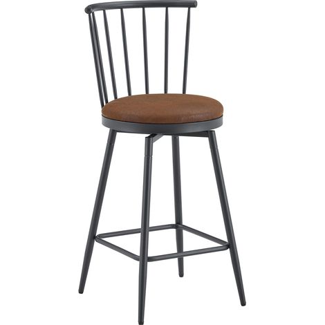 CAIziTabouret de bar moderne en métal, style Windsor, avec siège rembourré pour îlots de cuisine, bars et restaurants tabouret de bar style industriel à hauteur de bar style vintage et minimaliste (1/5)