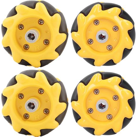 Roues Omnidirectionnelles Mecanum 48mm - Kit Robotique DIY - 2 Paires pour Déplacements Intelligents (1/5)