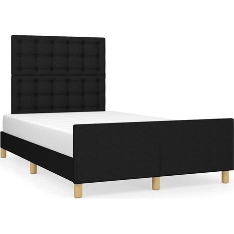 Maison Exclusive - Cadre de lit sans matelas noir 120x190 cm tissu (1/5)