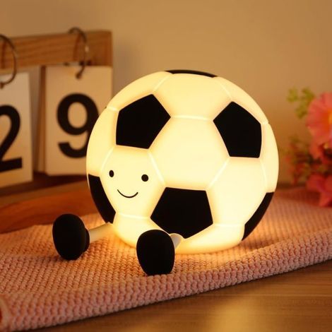 Football Night Light for Kids, Soft Touch Silicone Night Light, Dimmable Bedside Lamp, Rechargeable Lamp with Timer, Night Light (1/5)